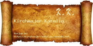 Kirchmajer Katalin névjegykártya
